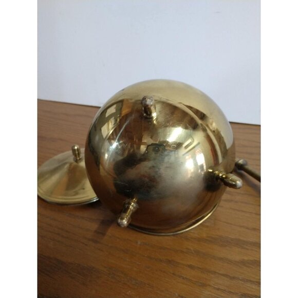 Brass Smudge Pot & Wand, Vintage Fire Starter Covered Cauldron with Pumice Stone - Picture 7 of 11